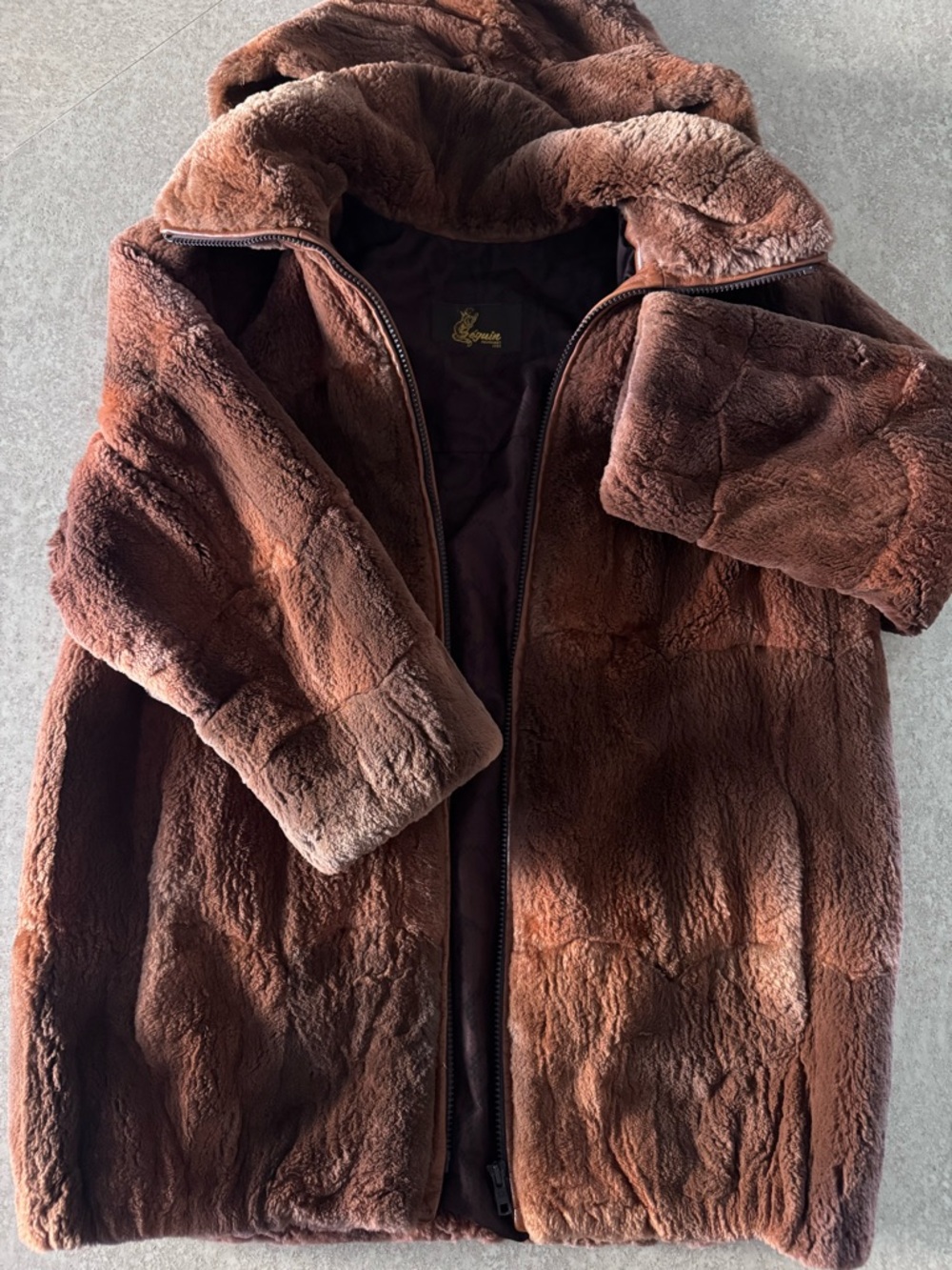 Brown real vintage Fur unisex Coat